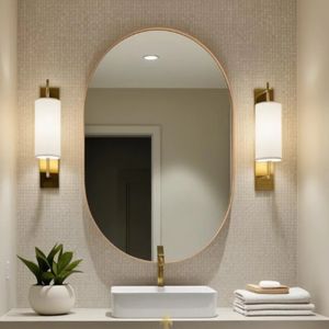 Espelho Decorativo Oval 40x50 Vidro Lapidado