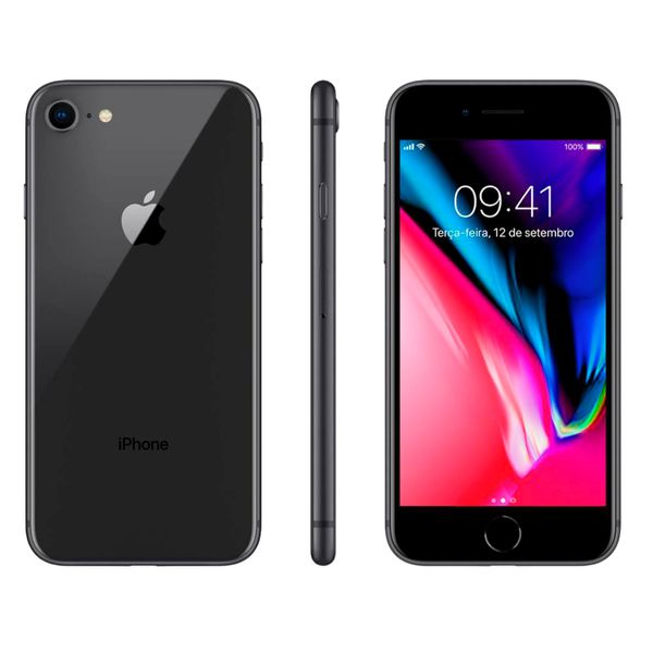 iPhone 8 64GB Cinza Espacial Tela 4.7" IOS 4G Câmera 12MP - Apple [NO BOLETO]
