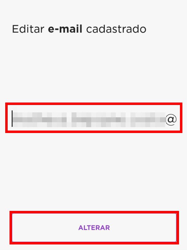 Edite o e-mail cadastrado para o novo e clique em "Alterar" no canto inferior (Captura de tela: Matheus Bigogno)
