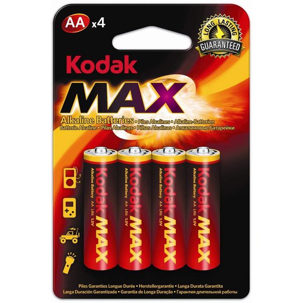 Pilha Max Alcalina AA com 4 Unidades Kodak