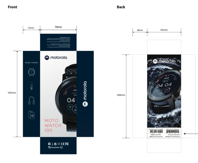 Caixa do produto revela detalhes de visual e funções do relógio (Imagem: XDA Developers)