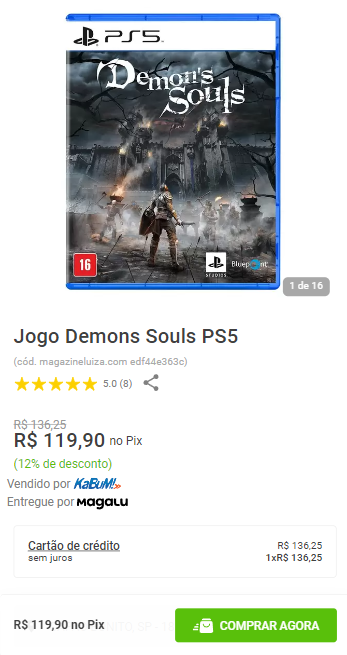 Jogo Demon´s Souls, PS5