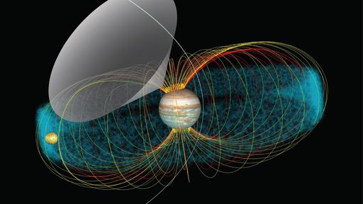 Sonda Juno "ouve" sinais de rádio provocados por Io, a lua vulcânica de Júpiter
