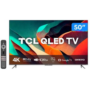 Smart TV 50” 4K QLED TCL 50C635 - Wi-Fi Bluetooth Google Assistente 3 HDMI 2 USB [CUPOM EXCLUSIVO]