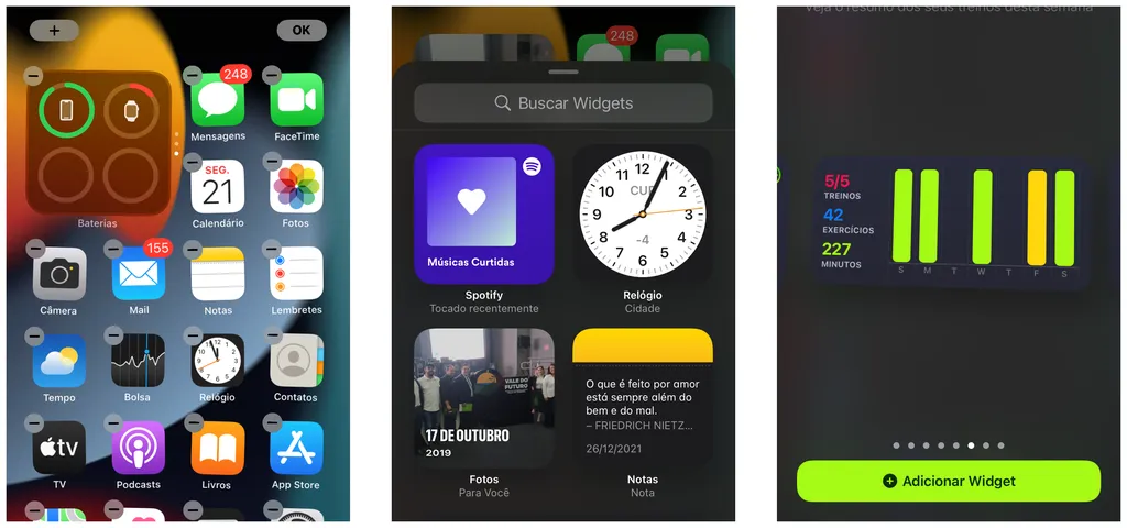 Coloque widgets na tela inicial do iPhone (Imagem: Thiago Furquim)