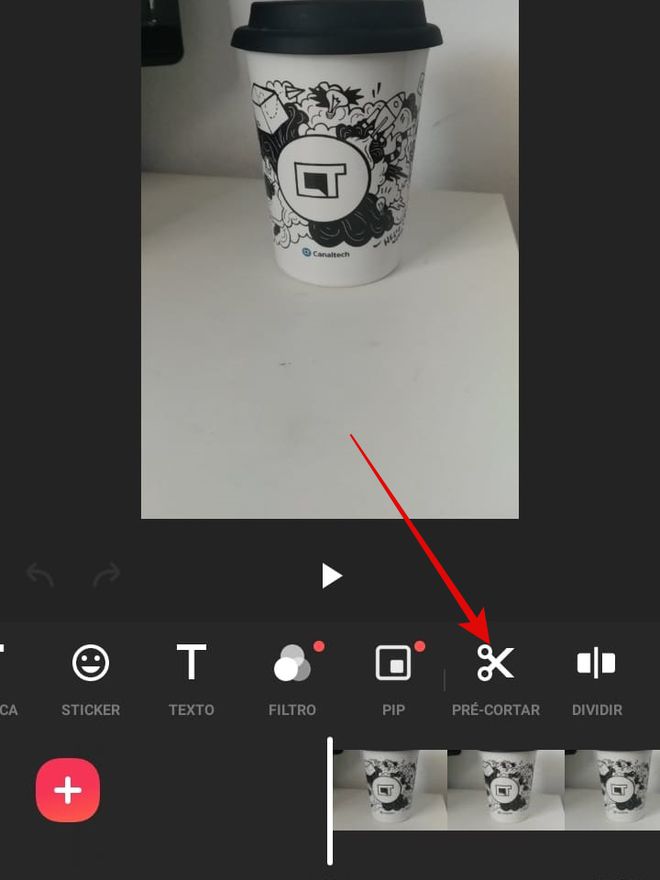 Vá em pré-cortar para editar (Imagem: Guadalupe Carniel/Captura de tela)