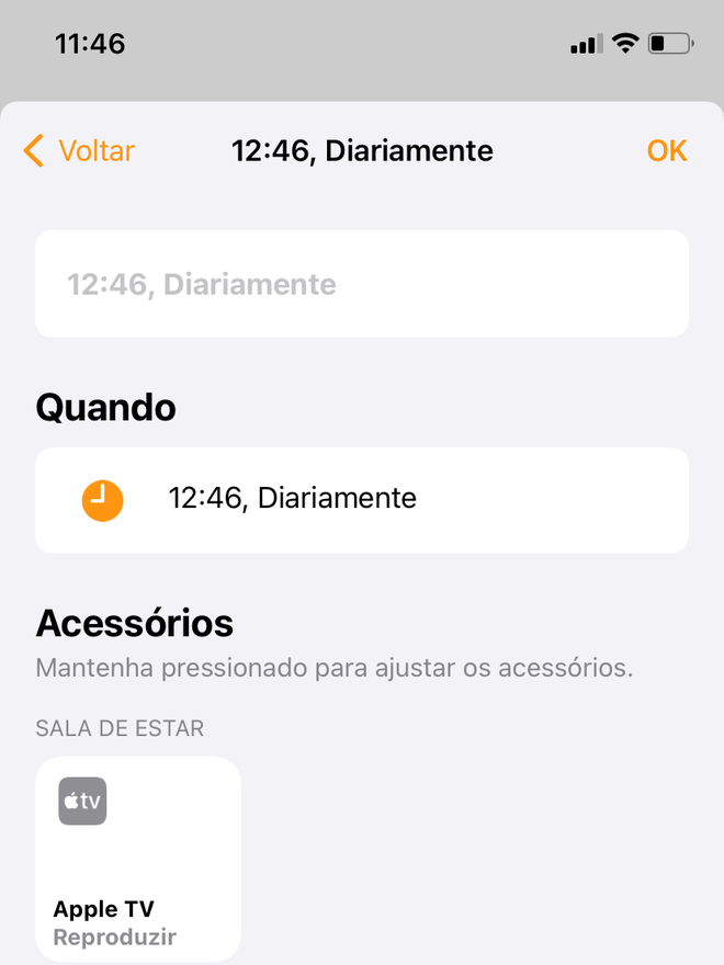 Automatize os acessórios no app Casa para ações específicas no dia a dia - Captura de tela: Thiago Furquim (Canaltech)