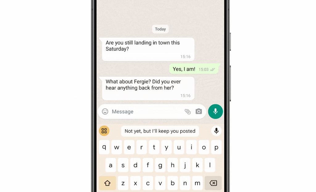 Gemini é capaz de entener o contexto de uma conversa no WhatsApp e sugerir respostas completas (Imagem: Divulgação/Google)