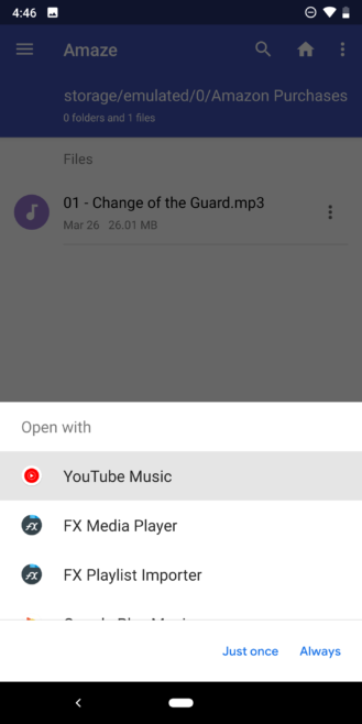 YouTube Music como opção (Imagem: Android Police)