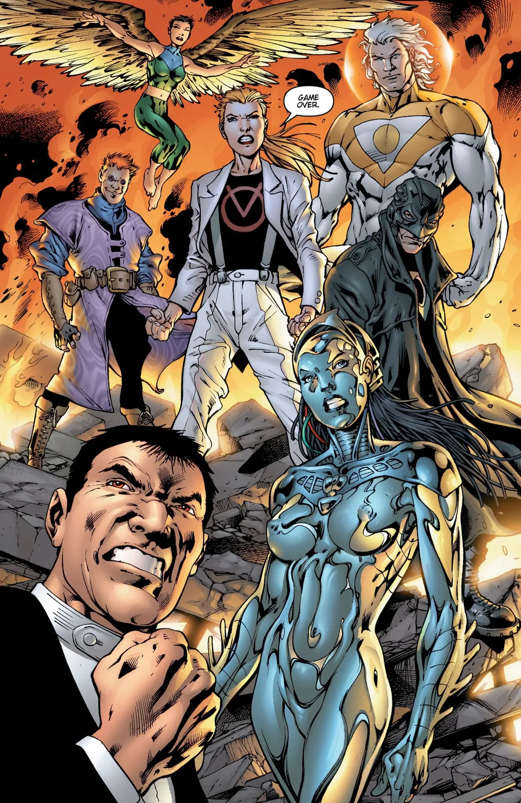 Authority é uma espécie de versão mais cinzenta da Liga da Justiça (Imagem: Reprodução/DC Comics)