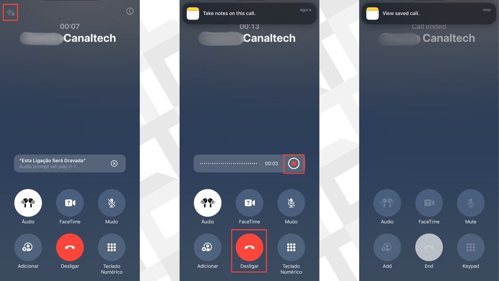Como gravar chamadas no iPhone (Imagem: Captura de tela/Canaltech)