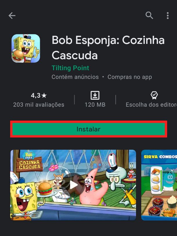 Bob Esponja: Cozinha Cascuda, Aplicações de download da Nintendo Switch, Jogos