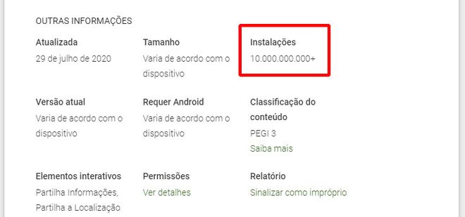 Marca foi alcançada nesta quinta-feira (30) (imagem: Reprodução/PlayStore)