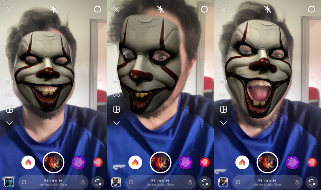 Ninguém vai querer buscar um barquinho perdido no Halloween quando ver você usando o filtro de Pennywise no Instagram (Imagem: Captura de tela/Fabrício Calixto/Canaltech)