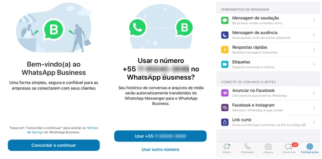 Acesse ferramentas comerciais no WhatsApp Business (Captura de tela: Canaltech/Felipe Freitas)