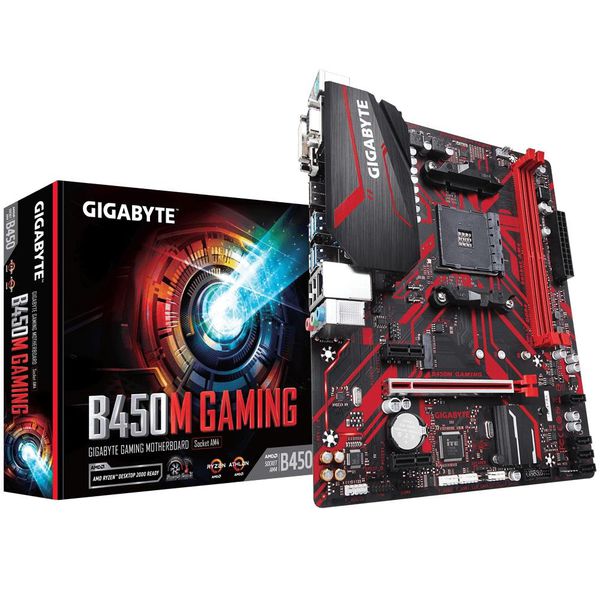 Placa-Mãe Gigabyte B450M Gaming, AMD AM4, mATX, DDR4 [NO BOLETO]