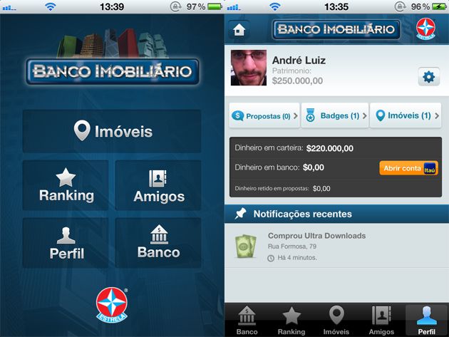 Banco Imobiliário no iOS (Imagem: Reproduçã/Ultra Downloadso) Banco Imobiliário no iOS (Imagem: Reproduçã/Ultra Downloadso)