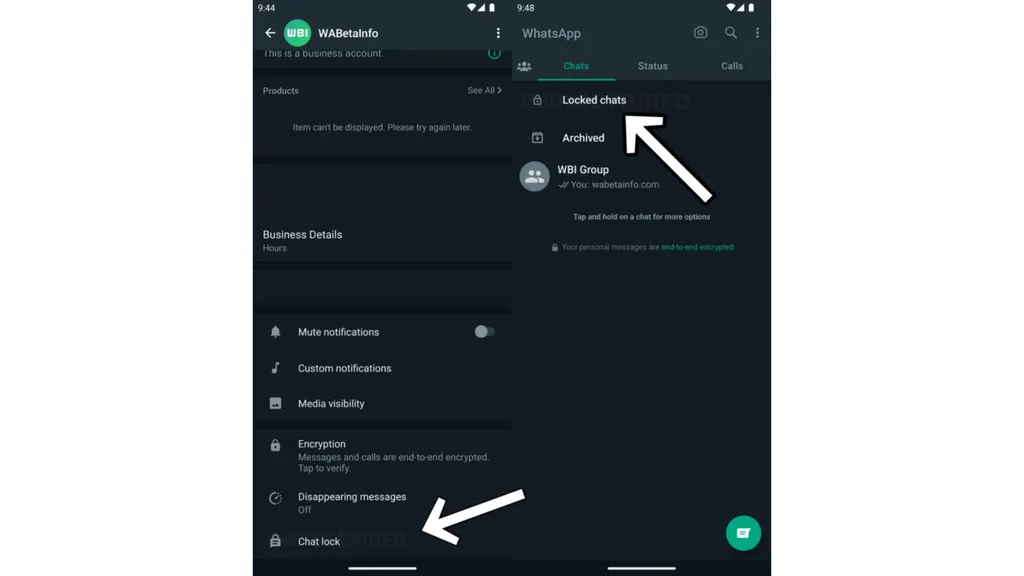 Chats trancados serão guardados na seção "Conversas trancadas", acessível da tela principal do WhatsApp (Imagem: Reprodução/WABetaInfo)