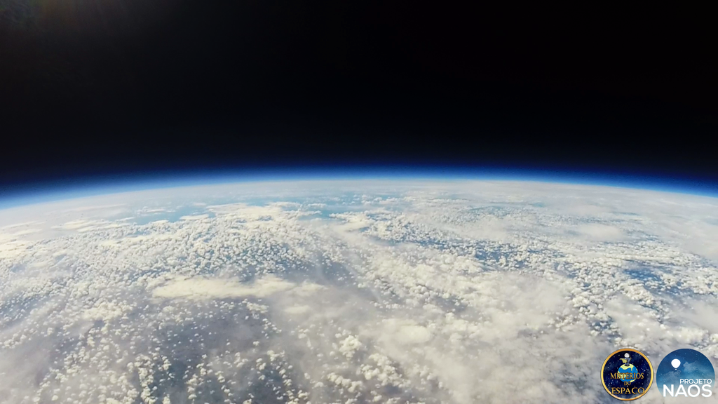 Visão do balão a aproximadamente 32 km de altidude (Imagem: Reprodução/Alexsandro Mota/Mistério do Espaço)