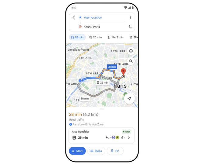 Google Maps vai oferecer rotas sustentáveis (Imagem: Divulgação/Google)