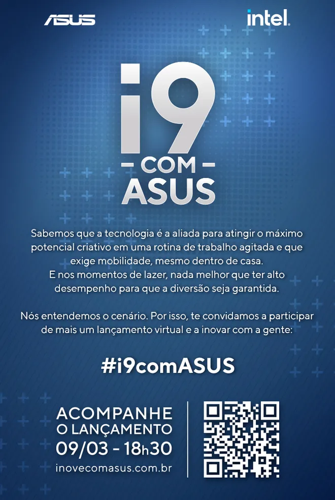 Nesta quinta-feira (9), a ASUS irá apresentar um novo dispositivo no Brasil, sendo a presença de um processador Intel Core i9 o único aspecto certo no momento (Imagem: Divulgação/ASUS)