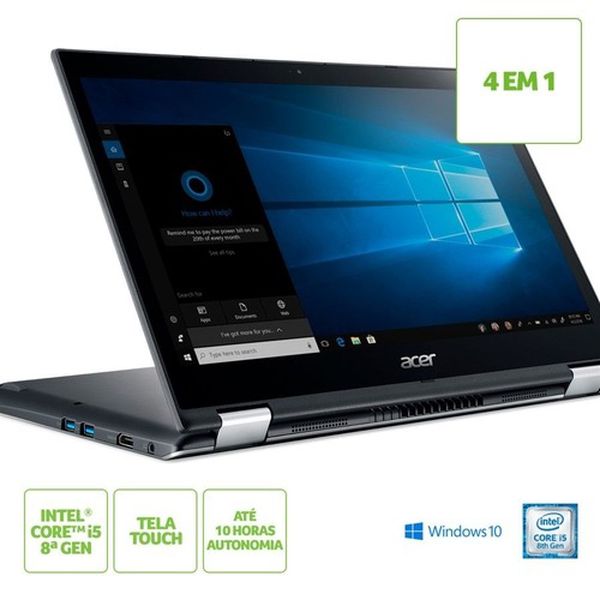 Notebook Acer Spin 3 SP314-51-C5NP Intel Core i5-8250U 8GB RAM HD 1TB 14" HD Windows 10 nas Lojas Americanas.com