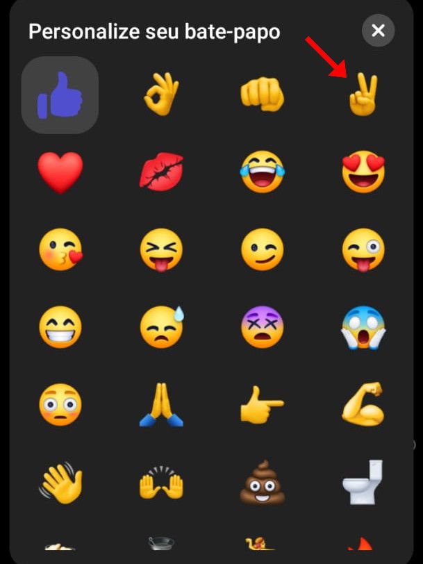 Na pop-up aberta em seguida, selecione um dos emojis para fixá-lo na conversa (Captura de tela: Matheus Bigogno)