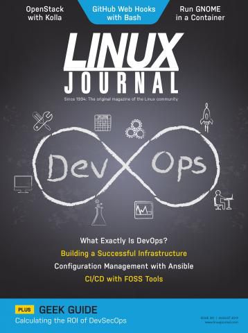 Última edição da Linux Journal trazia na capa matéria sobre DevOps (Imagem: Reprodução/Linux Journal)
