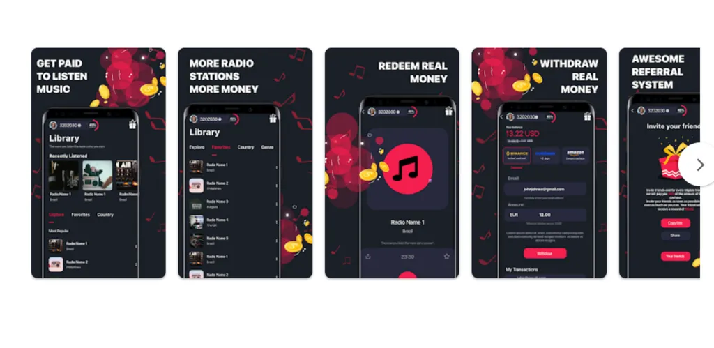 A Givvy Radios promete recompensas para os usuários que escutarem estações de radio selecionadas (Captura de tela: Munique Shih)