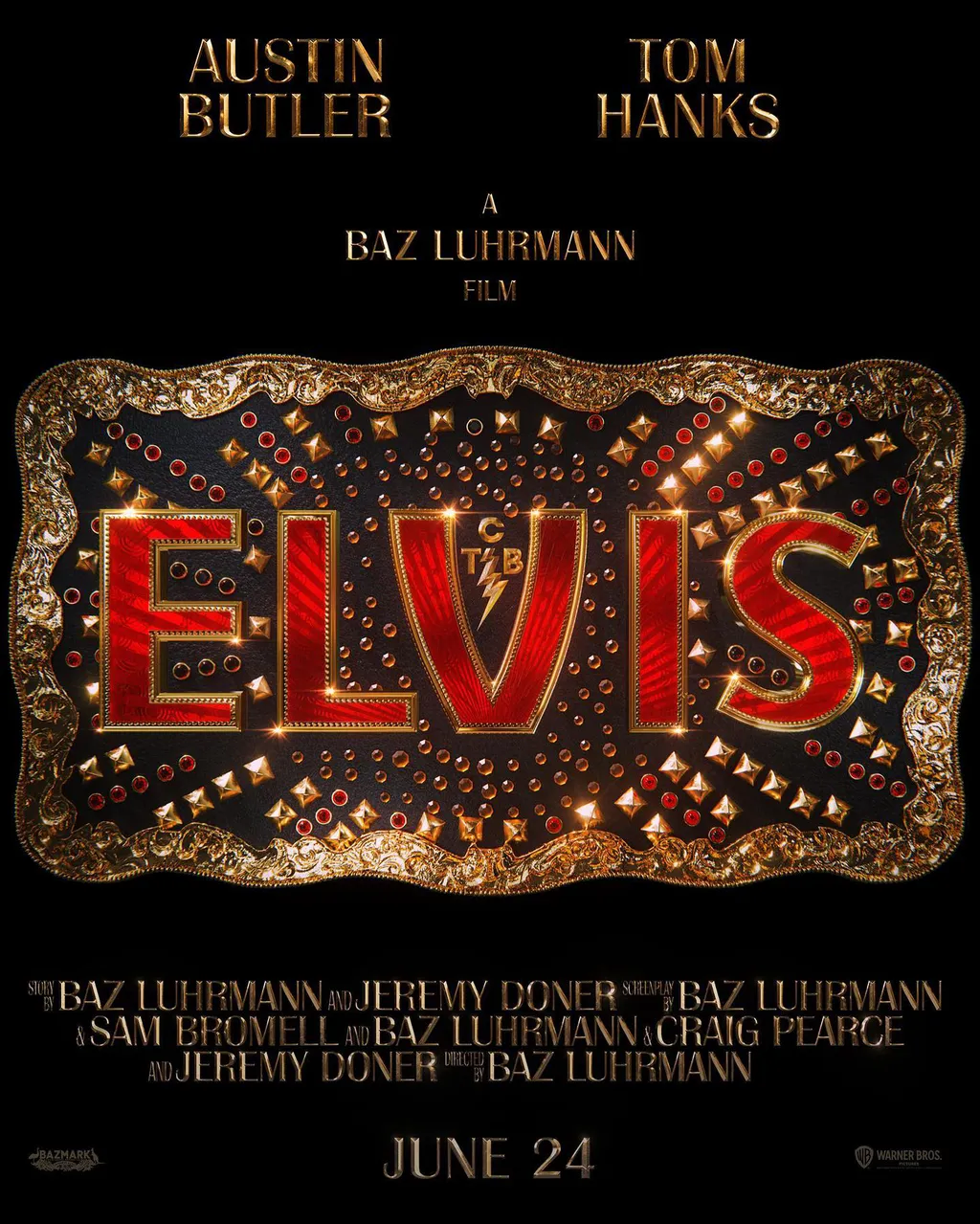 Pôster oficial de Elvis, de Baz Luhrmann (Imagem: Reprodução / Warner Bros.)