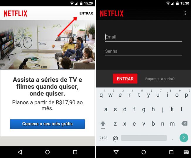 Netflix no tablet e smartphone