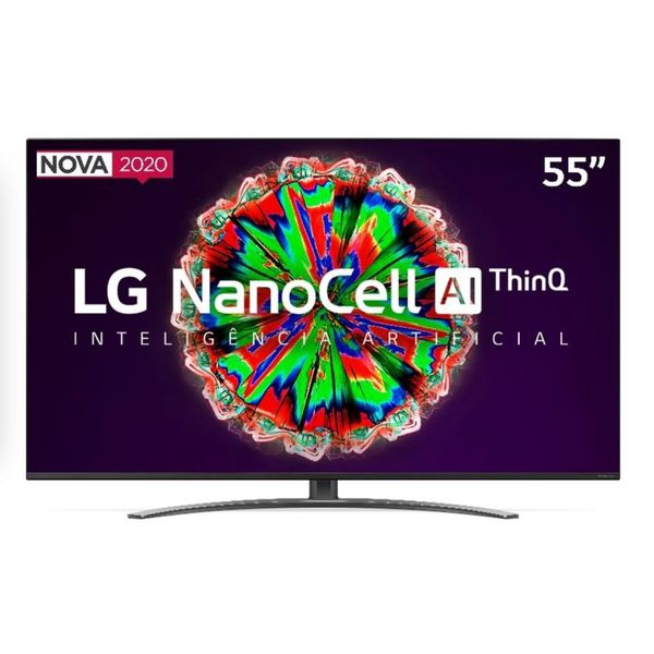 Smart TV LG 55'' 55NANO81 Ultra HD 4K NanoCell IPS WiFi Bluetooth HDR Inteligencia Artificial ThinQAI Google Assistente Alexa IOT [CUPOM]