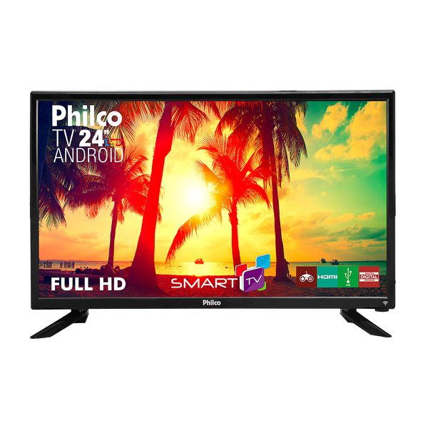 Smart TV LED 24" Philco PTV24N91SA Full HD 1 HDMI 2 USB Preta