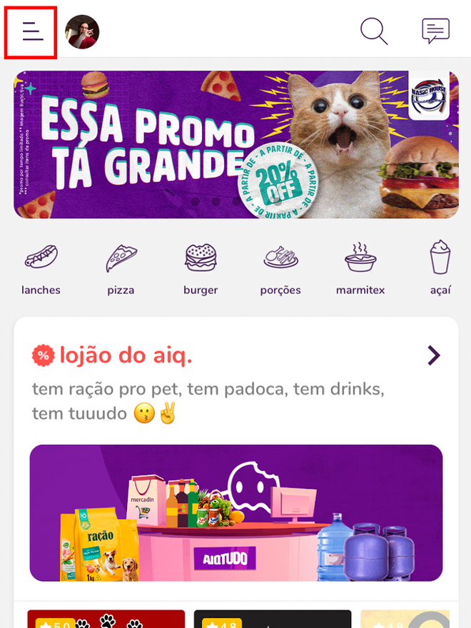 Abra o menu do app (Imagem: André Magalhães/Captura de tela)