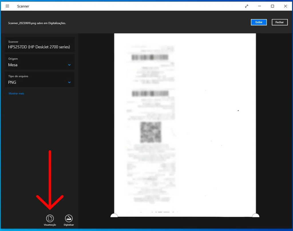 Com o recurso "Mesa", é possível visualizar o documento antes da digitalização (Imagem: Captura de tela/André Magalhães/Canaltech)