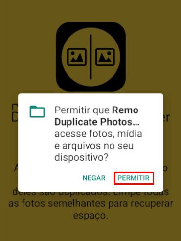 Permita que o app acesse fotos e outros arquivos de midia de seu celular (Captura de tela: Matheus Bigogno)