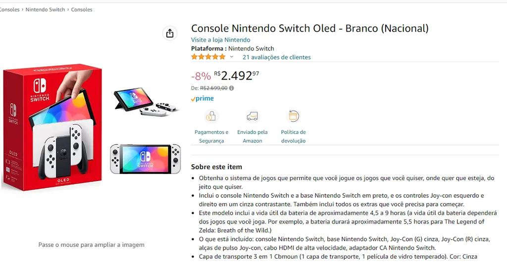 🔥 POUCAS UNIDADES  Nintendo Switch OLED com ótimo preço em promoção -  Canaltech