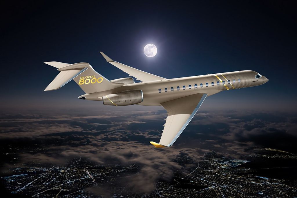 Global 8000 visto de frente