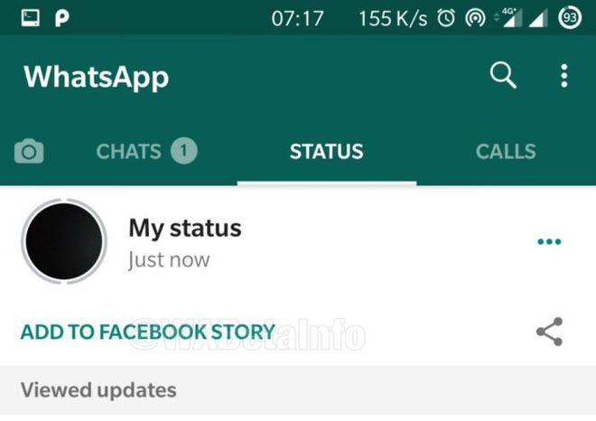 WhatsApp Beta | Novo botão envia seus Status direto para os Stories do Facebook