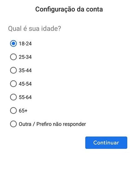 Você pode ou não informar a sua idade (Captura de tela: Ariane Velasco)