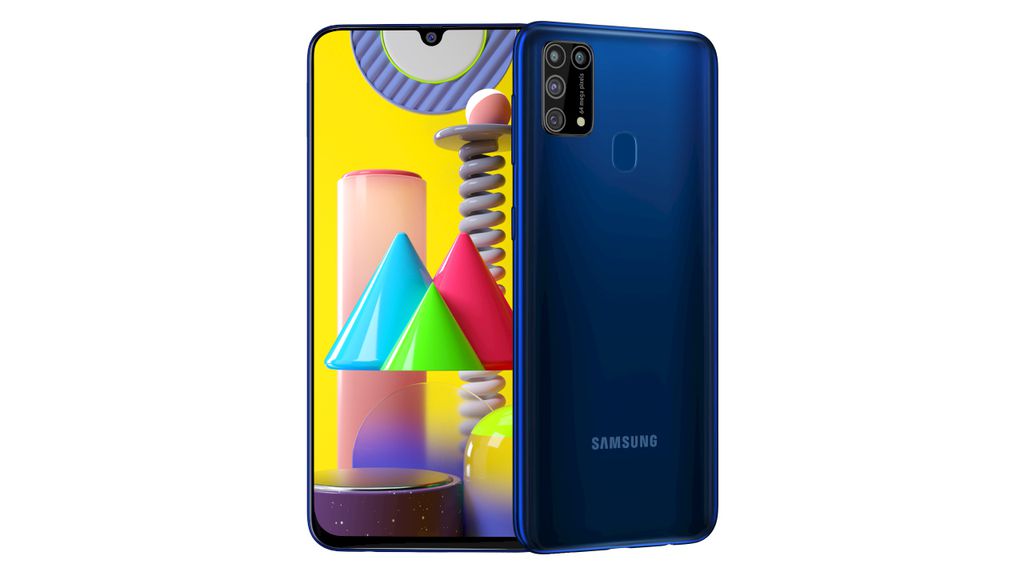 Galaxy M31 na cor azul (Imagem: Divulgação/Samsung)
