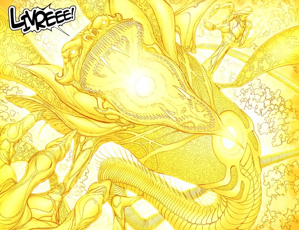 Parallax parece um baratão amarelo, mas é a personificação do medo (Imagem: Reprodução/DC Comics)