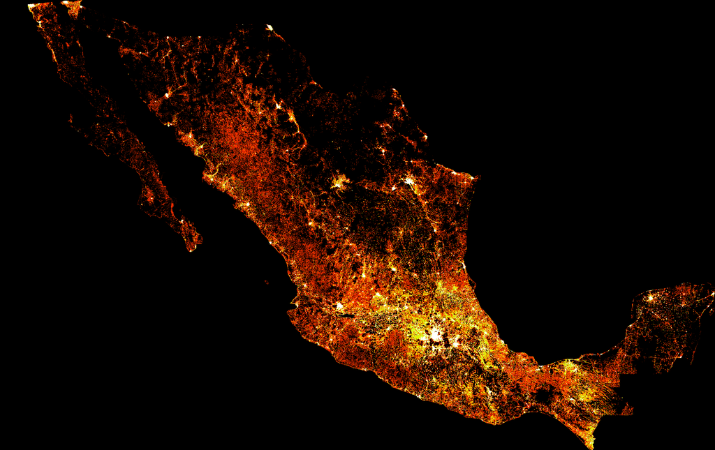 Mapa de densidade populacional retrata a população idosa do México (Foto: Facebook)