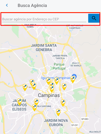 Localize agências por endereço (Imagem: André Magalhães/Captura de tela)