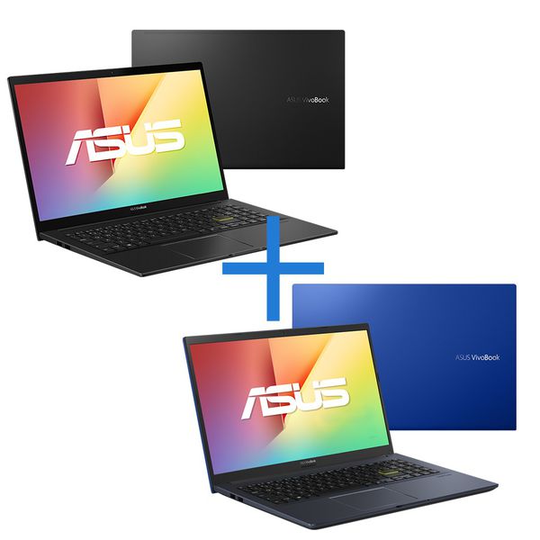 Notebook ASUS VivoBook K513EQ-EJ207T Preto + Notebook ASUS VivoBook X513EA-BQ1063T Azul Cobalto