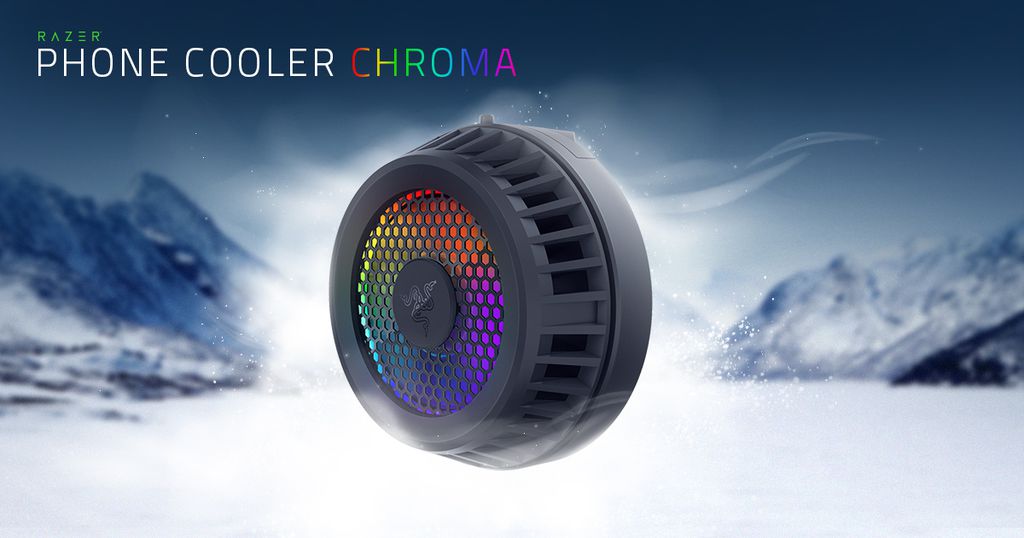 Phone Cooler Chrome traz 12 LEDs com cores customizáveis (Imagem: Divulgação/Razer)