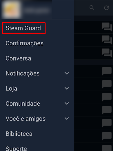 Abra o Steam Guard pelo celular (Imagem: André Magalhães/Captura de tela)