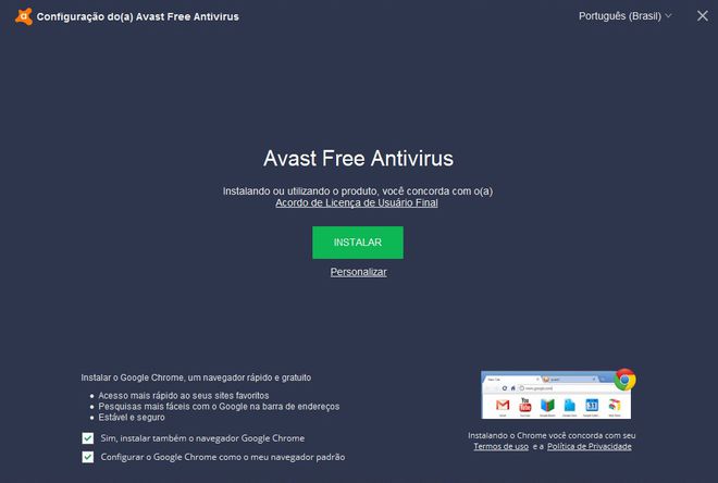 Opções de instalação Opções de instalação