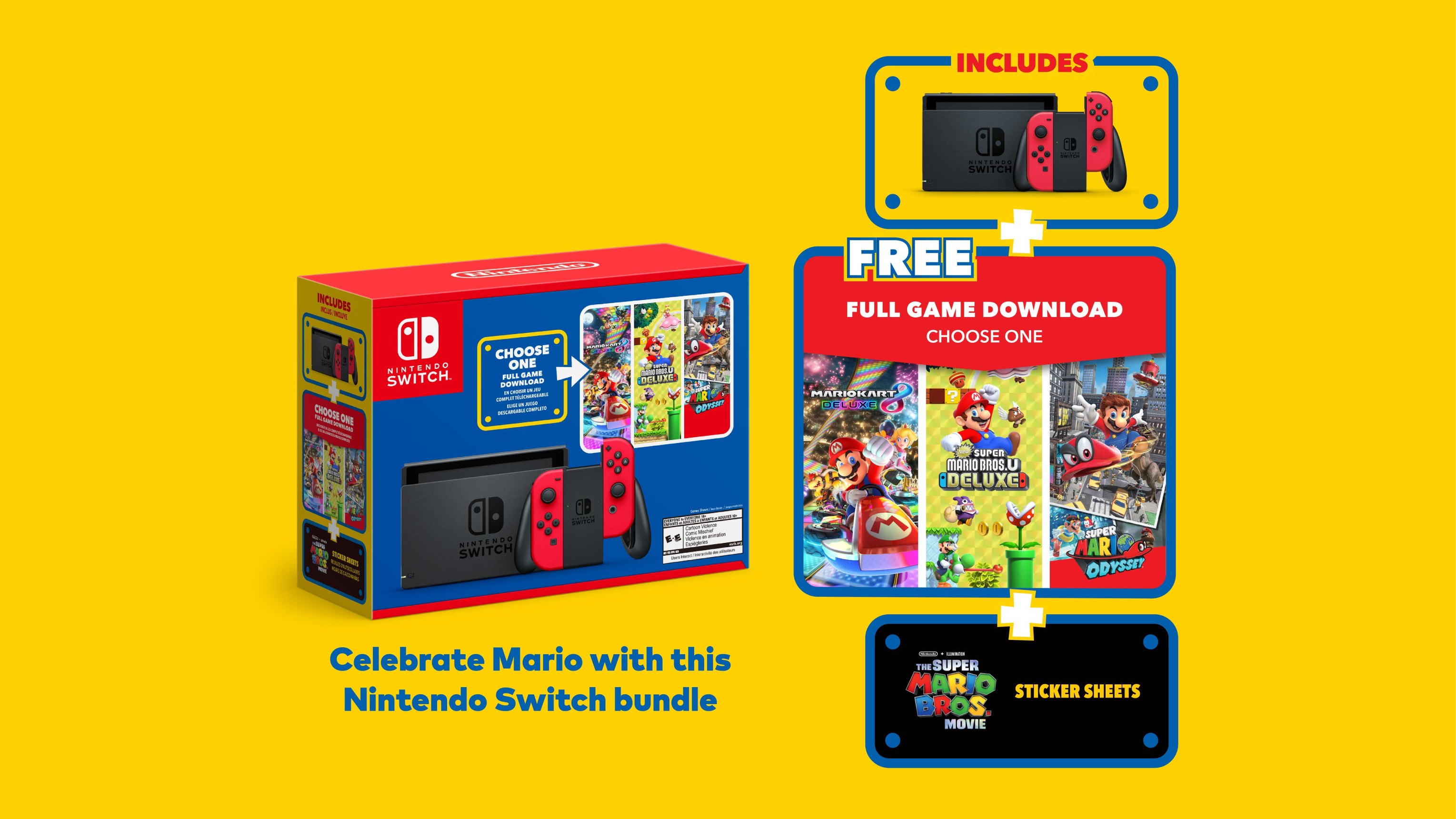 Nintendo Switch CHOOSE ONE FULL GAME DOWNLOAD Mario Kart- Odyssey - Mario  Bros U