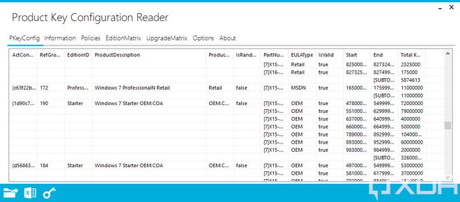 Chaves de configuração de produto com suporte ao Windows 7, 8 e 8.1 foram encontradas na versão vazada do Windows 11, indicando que não será necessário adquirir outra cópia para atualizar (Imagem: Reprodução/XDA Developers)